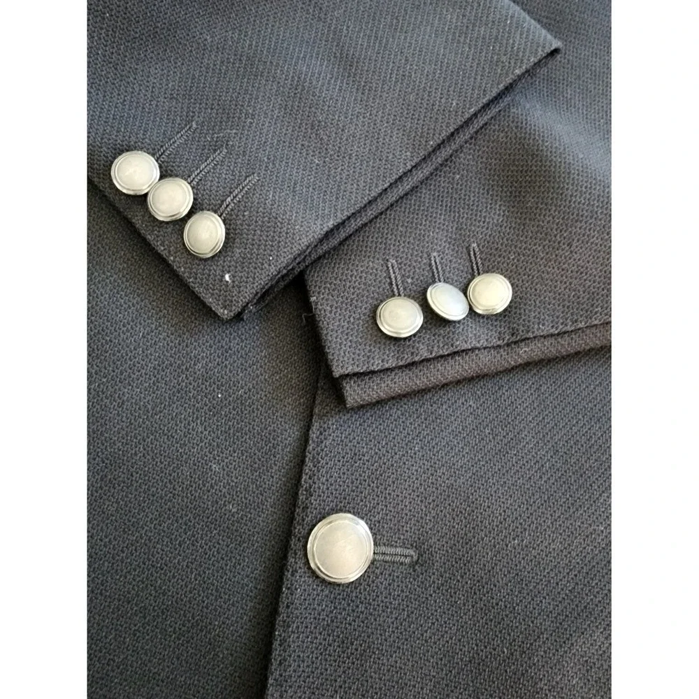 Canali Blazer Men US 44R (54R) Navy Blue Italian Wool Luxury Classic High End